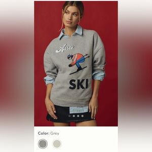 Anthropolgie KULE Apres SKI oversized  Women's Grey womens sweatshirt
